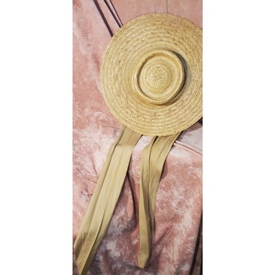 1950s Vintage Wide Brim Straw Beach Garden Hat Happy Capper Field Co. LA Taupe