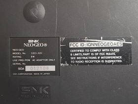 NEO GEO AES Console Only, works