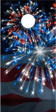 American Flag Patriotic Fireworks cornhole board game decal wraps