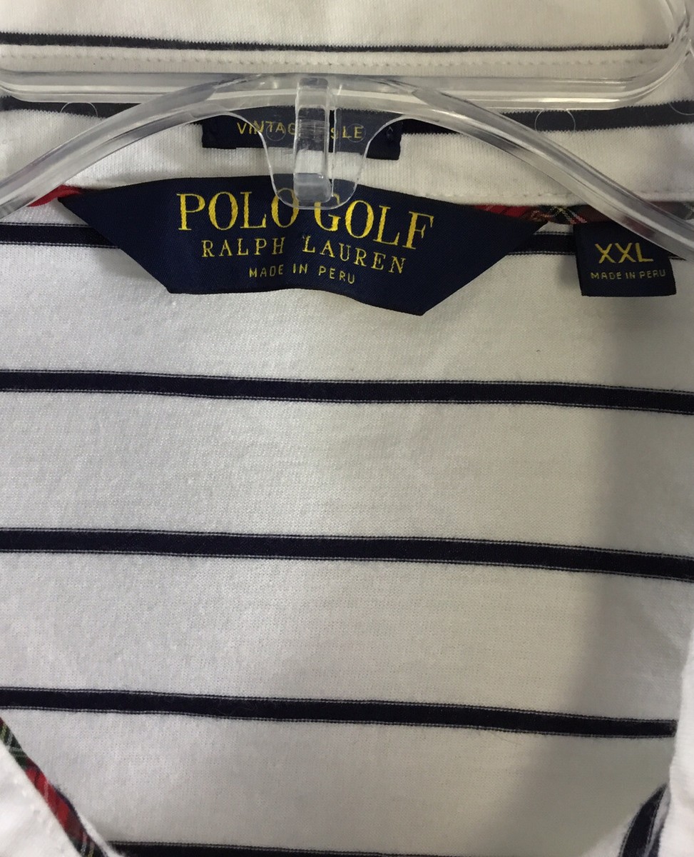 Polo Golf Ralph Lauren Polo Shirt Mens XXL Vintage Lisle Striped