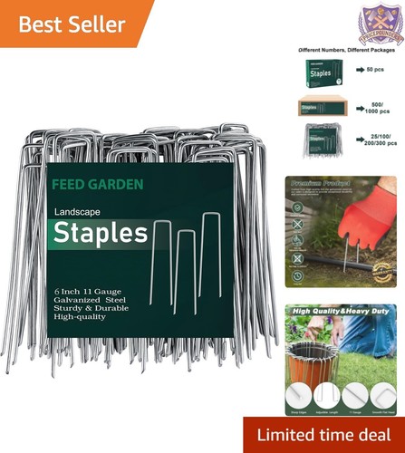 Hot-Dip Galvanized 6-Inch Stakes for Plants - 50 Pack for Outdoor Beautification