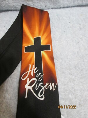 Men's Tie '' He Is Risen '' New  3'' At Widest By Land Of Liberty