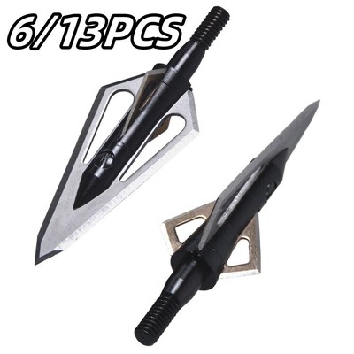 6/13pcs 100Grain Jagged Broadhead Fishing Arrowhead Hunting Archery arrows