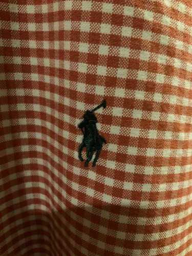 Polo Ralph Lauren Button Up Shirt Mens L Red Check Long Sleeve Heavy Cotton - Picture 4 of 5