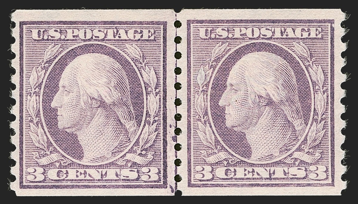 MOMEN: US STAMPS #456 LINE PAIR MINT OG LH VF 2 PF CERTS LOT