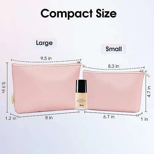 Makeup Bag Small Cosmetic Bag for Purse 2 Pack Small Make Up Pouch
