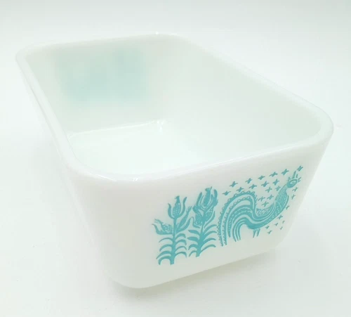 Pyrex Amish Butterprint Turquoise Refrigerator Dish NO Lid 0502 Small Baking VTG
