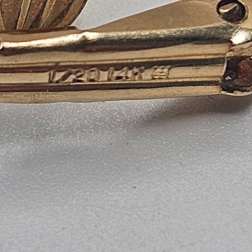 Pendientes colgantes vintage de perlas rellenas de oro de 14k 1/20 con clip - Imagen 7 de 8