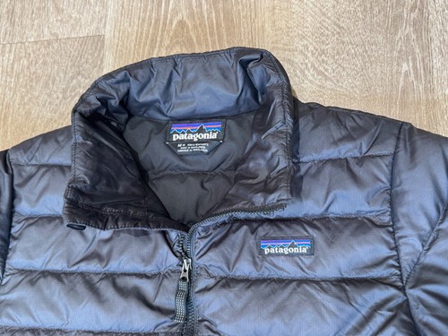 Patagonia Boys Hi-Loft Down Sweater Jacket Size M 10 Black Puffer 68245SP20 - Picture 2 of 11