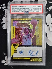 2020-21 Panini Flux Rookie Influx Anthony Edwards PSA8 Auto 10 #RAI-AED GOLD /10