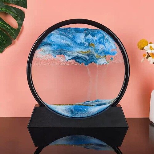 Moving Sand Art Picture Round Glass Quicksand Painting 3D Deep Sea Sandscape AU - Bild 9 von 17