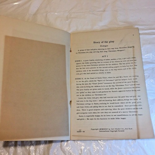 Vtg 1929 Xmas Elementary School Musical Play Script "At The Court Of Santa Claus - Picture 5 of 12