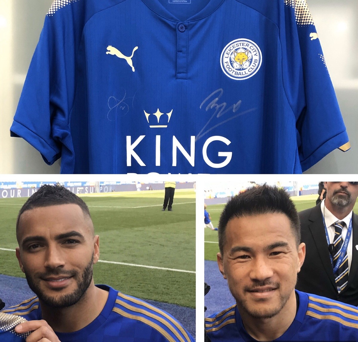 DUAL SIGNED Leicester City Danny SIMPSON Shinji OKAZAKI Shirt LCFC