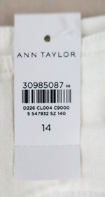Ann Taylor Sculpting Pocket Corset High Waist Straight Jeans White Size 14