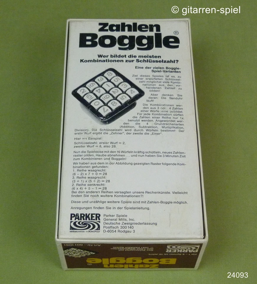 Zahlen Boggle - Komplett Top! Spielend rechnen mit viel Spaß! von Parker ©1981 - Bild 4 von 4