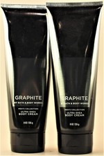 QTY 2 - Bath  Body Works MEN's GRAPHITE Body Cream Lotion Moisturizer 8oz