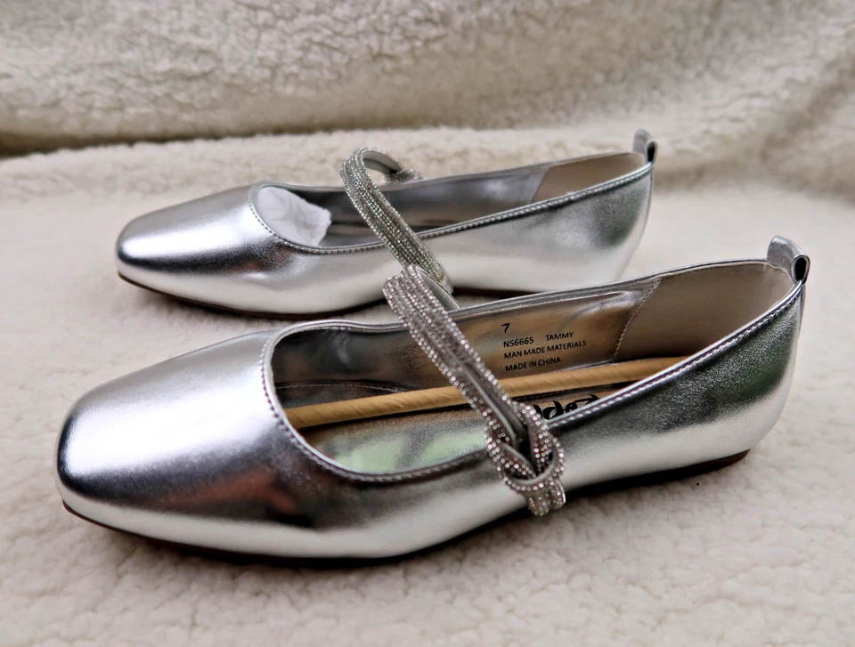 Zapatos planos de ballet Tammy Cape Robbin - cómodos con estrás talla 7 Foto 2 de 4