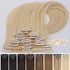 100 Human Hair Wefts Clip In Real Human Remy Hair Extensions FULL HEAD Blonde M