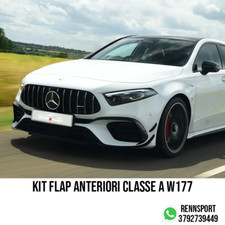 KIT FLAPS PARAURTI ANTERIORE MERCEDES CLASSE A W177 A35 + A45 NERO LUCIDO ABS