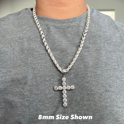 Genuine Sterling Silver VVS1 Clarity Moissanite Iced Out Cross 