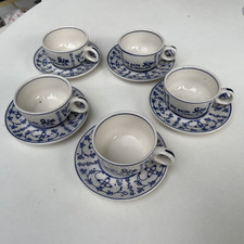 5 x Teetasse mit Untertasse De geele Köm Indisch Blau