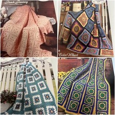 VINTAGE AFGHAN COLLECTORS SERIES NEEDLECRAFT SHOP CROCHET PATTERN INSTRUCTIONS