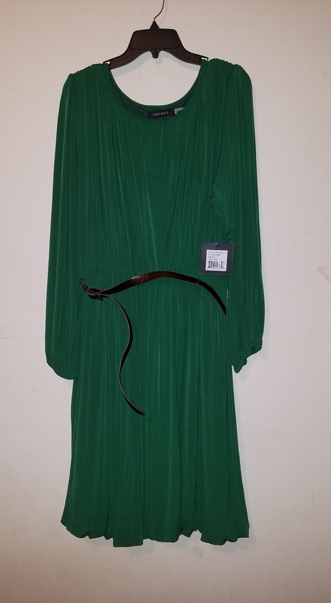 ellen tracy green dress Ellen Tracy Teal Green Dress with Black Contrast Piping Trim 6
