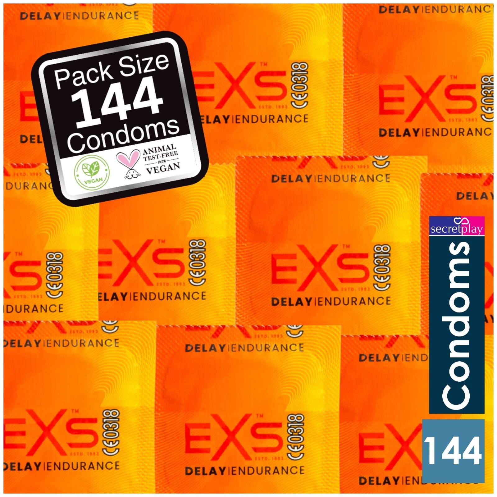 144 Exs Endurance Delay Condoms | Long Lasting Climax Performa | Sealed Pack