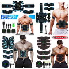 USB Rechargeable EMS Abs Trainer Arm  Hip Muscle Stimulator Abdominal Training