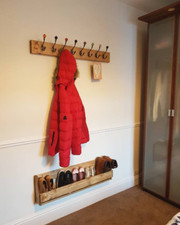Reclaimed pallet wood large floating shoe rack ideal storage solution