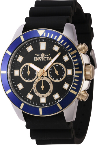 Мужские кварцевые часы Invicta 46082 Pro Diver с хронографом и черным циферблатом