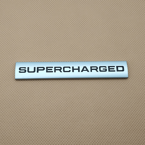 Metal Silver Chrome SUPERCHARGED Badge Sport Car Door Trunk Emblem Sticker Decal - Bild 1 von 5