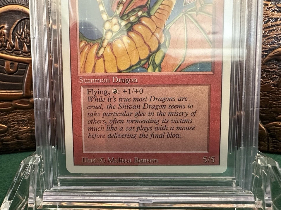 Shivan Dragon - MTG - 3rd Edition Revised. BGS 9 Mint. Quad ++ Old School 94 - Image 3 of 4