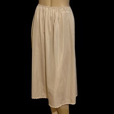Vintage ADONNA Beige Nylon Skirt Slip Sz L