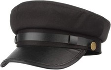 Chauffeur Hat for Men Women, Classic Vintage Captain One Size, Black