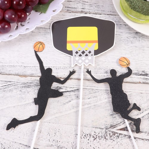 Basketball-Kuchendekoration Zum 15. Geburtstag – 2-teiliger Acryl-Aufsatz Mit '15' & Korb