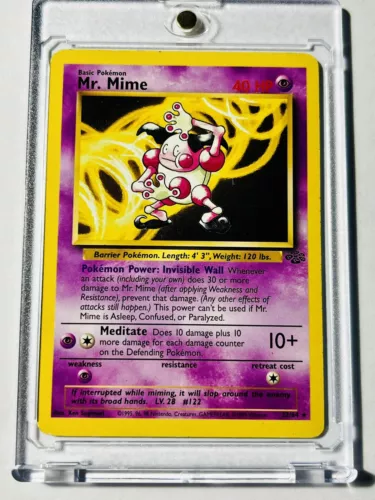 1999 Vintage Pokemon - Mr. Mime RARE 22/64 Jungle Set Base Non-Holo LP