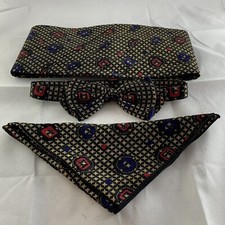 Mr. Night Tie'm Men's Cummerbund, Bow Tie, Pocket Square Set Silk