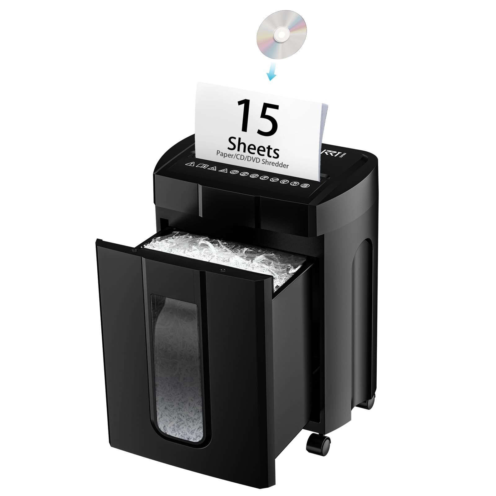 KRT Paper Shredder for Home Office, 15-Sheet Micro Cut Office Shredder Auto F...-image