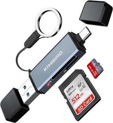 KiWiBiRD USB C 3.1 Kartenleser, Micro SD auf Typ C USB 3.0 OTG SD Kartenadapter