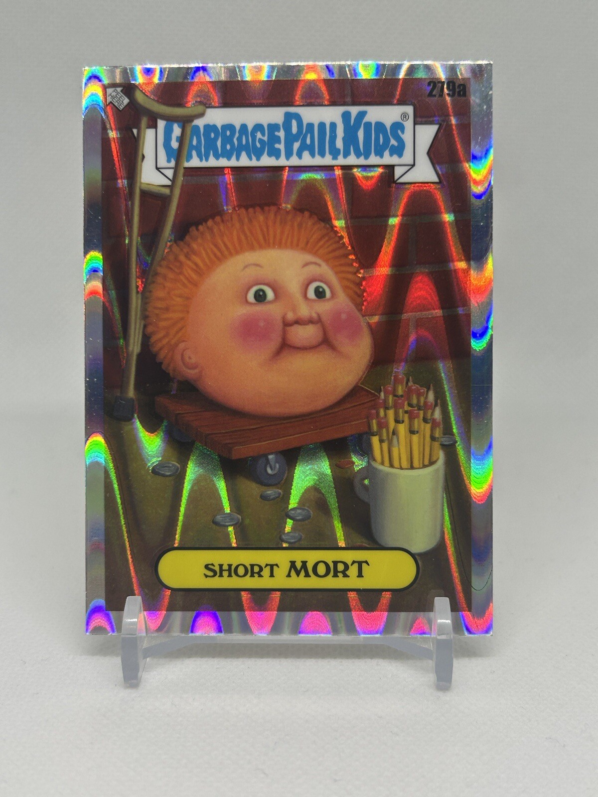 2024 Garbage Pail Kids Chrome Short Mort Drool Refractor Card #279a
