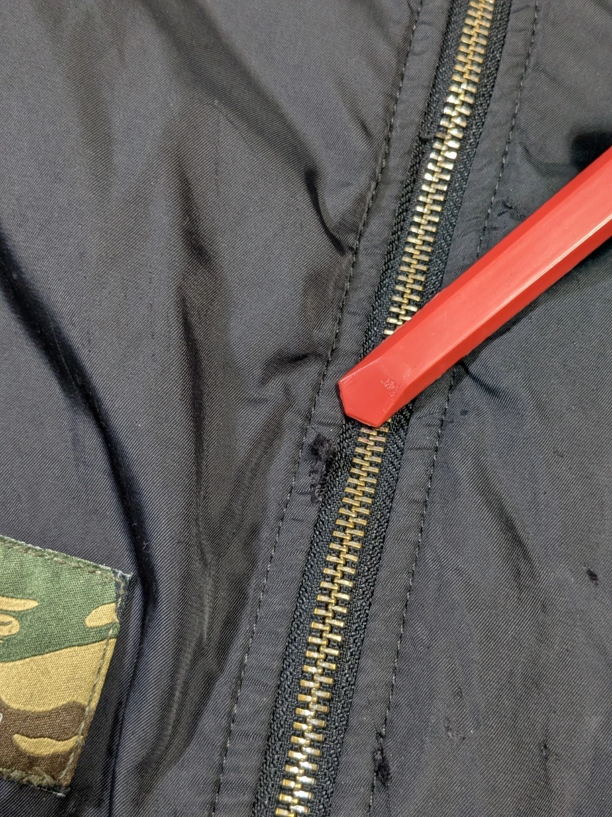 Aape By A Bathing Ape Bape Bomber Jacket  Large Woobie Lined Streetwear Distress image 19