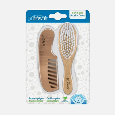 Dr. Brown's Healthy Baby Essential Care Soft & Safe Baby Brush Plus Comb - 4 pcs