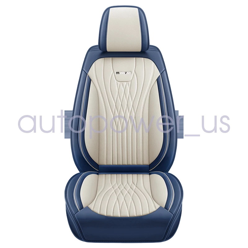 For Mercedes Benz Front+Rear Seat Cover Protector Cushion Accessories Blue&White Foto 2 de 4