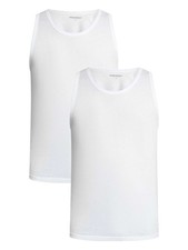 Emporio Armani Men's 2 Pack Lounge Tank Top, White