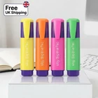 4 Pack Highlighter Pens Fluorescent Bright Colours Chisel Tip School Office UK