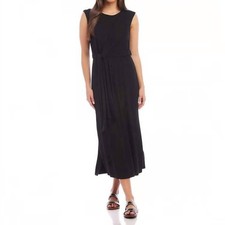 Karen Kane Bethan Tie Waist Midi Dress Black