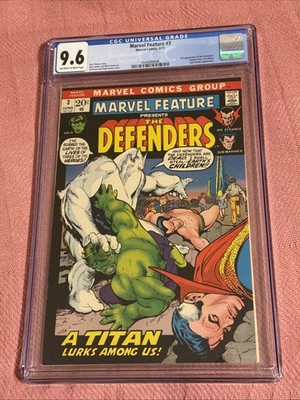 Marvel Feature #3, CGC 9.6, 3rd Defenders App., High Grade Black Cover, 1972!
