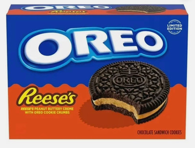 New Limited Edition Reeses & Oreo Peanut Creme Sandwich Cookies 10.81oz