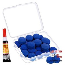 Billiard Pool Cue Tips - Pool Cue Stick Tips Replacement 13MM with Glue Blue